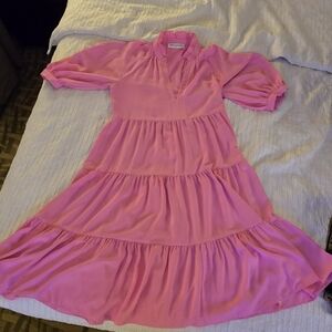 Amanda Uprichard Tuckernuck Style Pink Ruffled Dress